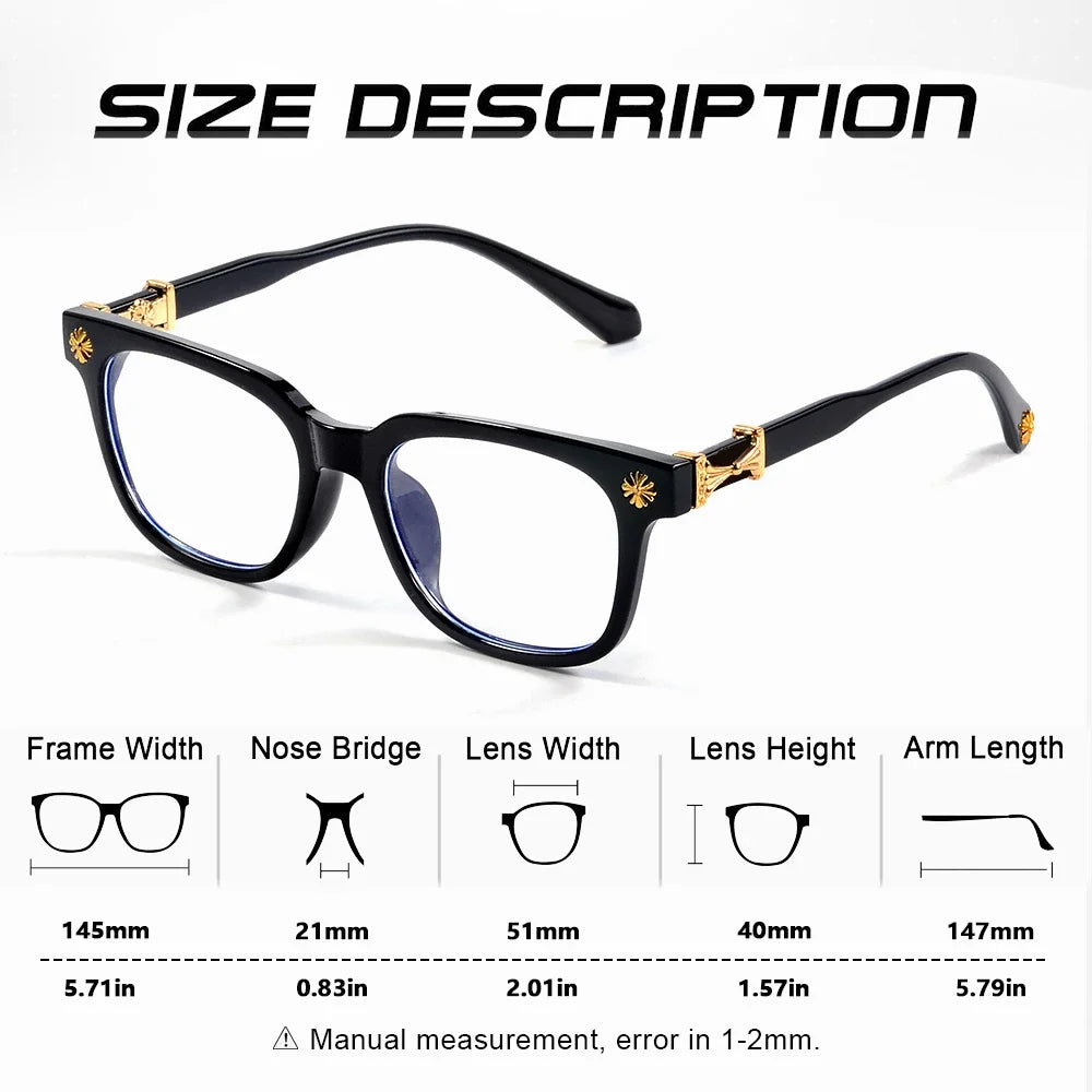TresFindz - Classic 2Pcs Square Anti Blue Light Glasses For Men And Women Black & Transparent Frame Unisex Computer Wearing Women Glasses