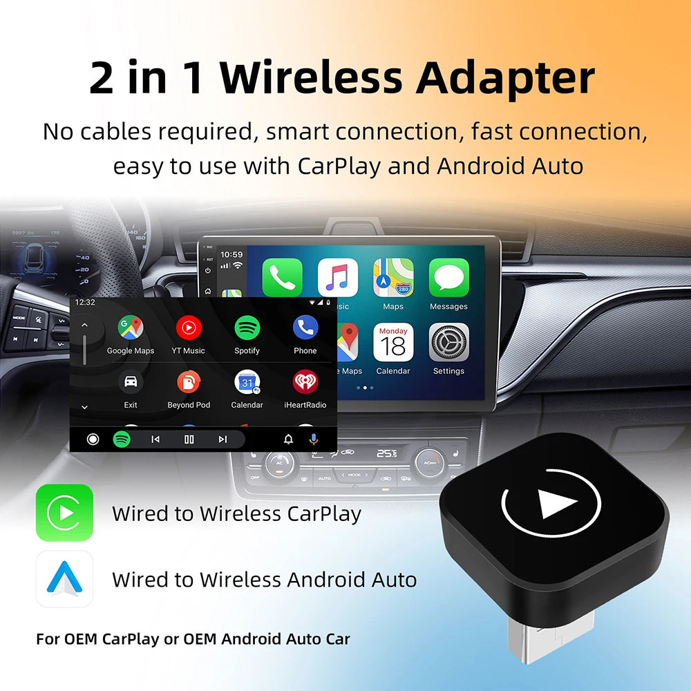 Wireless CarPlay Adapter for iPhone/Android