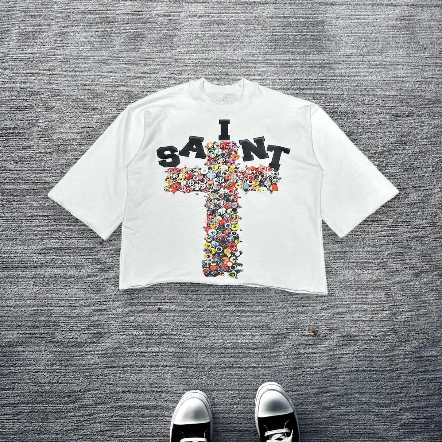TresFindz Saint Cross Cropped Tee