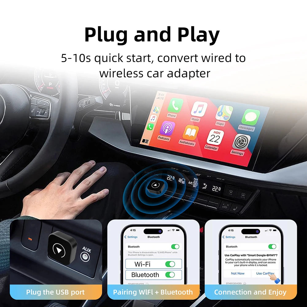 Wireless CarPlay Adapter for iPhone/Android
